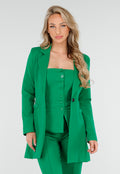 Donkergroene Halflange Blazer met Stretch