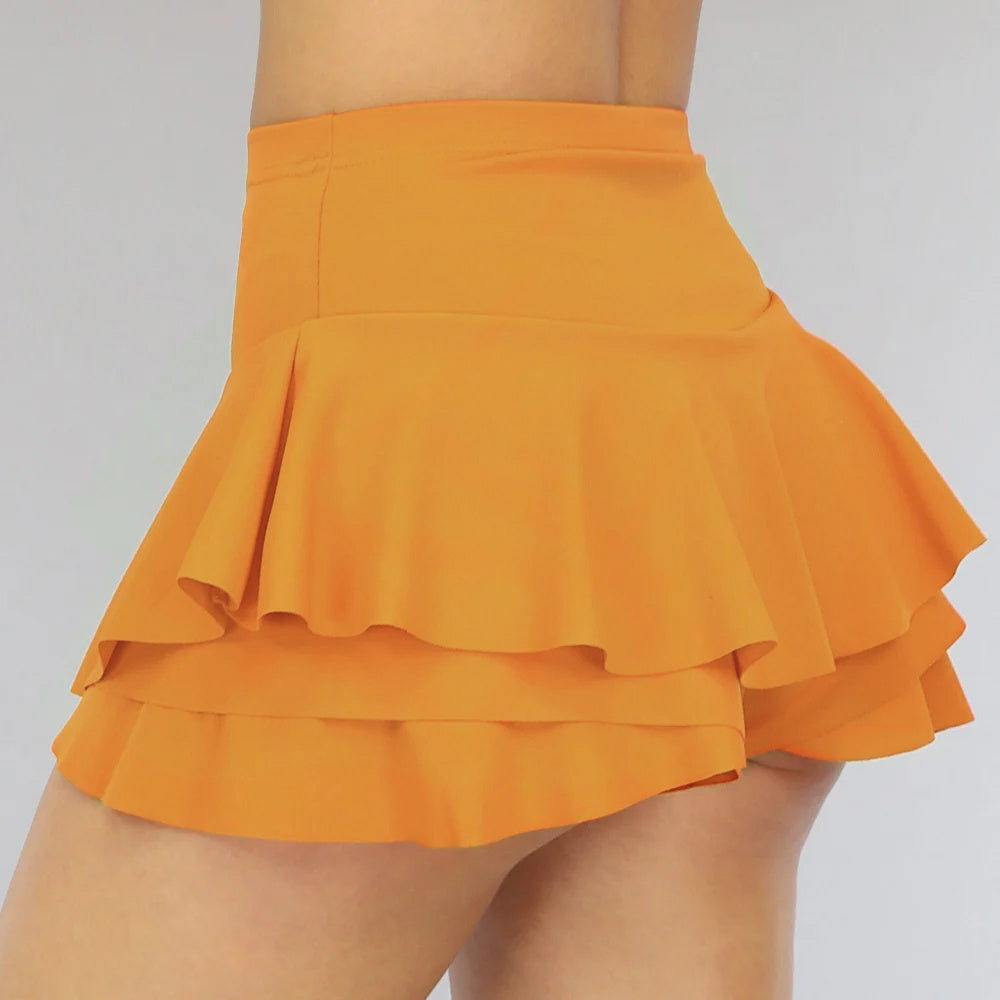 Lichtoranje Ruffle Skort