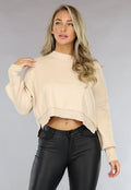 Beige Trui met Zichtbare Naden