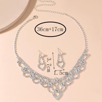 Zilveren Glamour Strass Sieraden Set