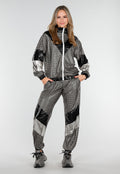 Zilver Zwart Gabber Pak met Retro Glans en Sportieve Stretch