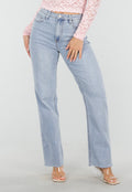 Redial Jeans Lichtblauwe High Waist Straight Leg Jeans