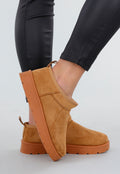 Camel Suède Look Lage Zachte Boots
