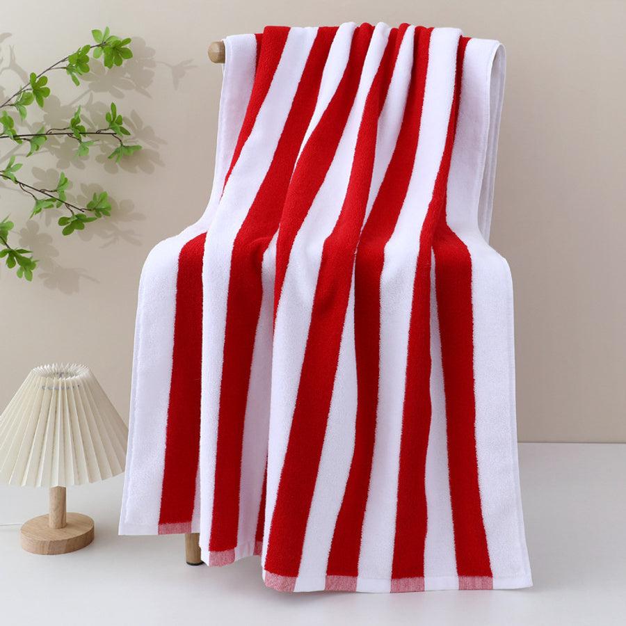 Retro Rood-Witte Katoenen Handdoek van Zachte Badstof