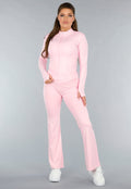 Lichtroze Sportset met Vestje en Flared Legging