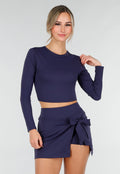 Donkerblauwe Sport Set met Skort en Padded Top