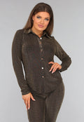Gouden Zigzag Glitter Blouse