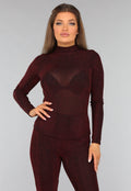 Rode Longsleeve Top met Zigzag Patroon