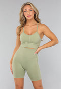Lichtgroene Sportieve Shortset