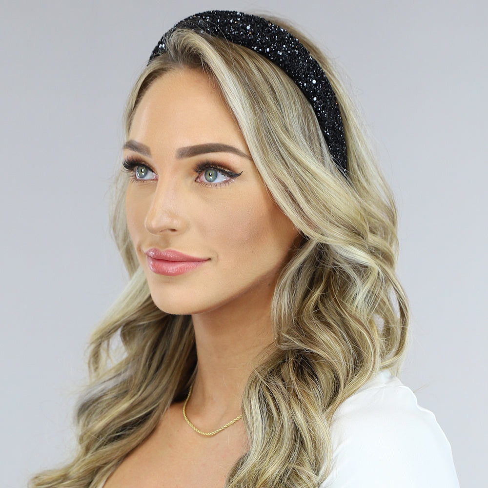 Zwarte Glitter Diadeem