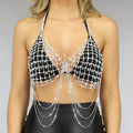 Strass Stenen Topje met layered Ketting