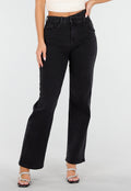 Redial Jeans Zwarte High Waist Straight Jeans met Rechte Pijpen