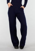 Navy Zachte Stretch Broek met Rechte Pijpen