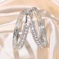 Zilveren Strass Oorbel Ringen