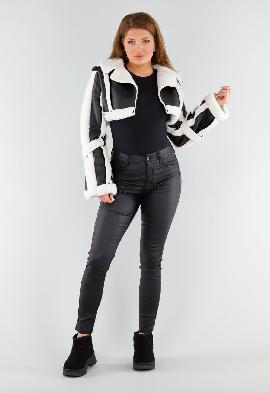 Zwarte Suède-look Snowboots met Platte Plateauzool